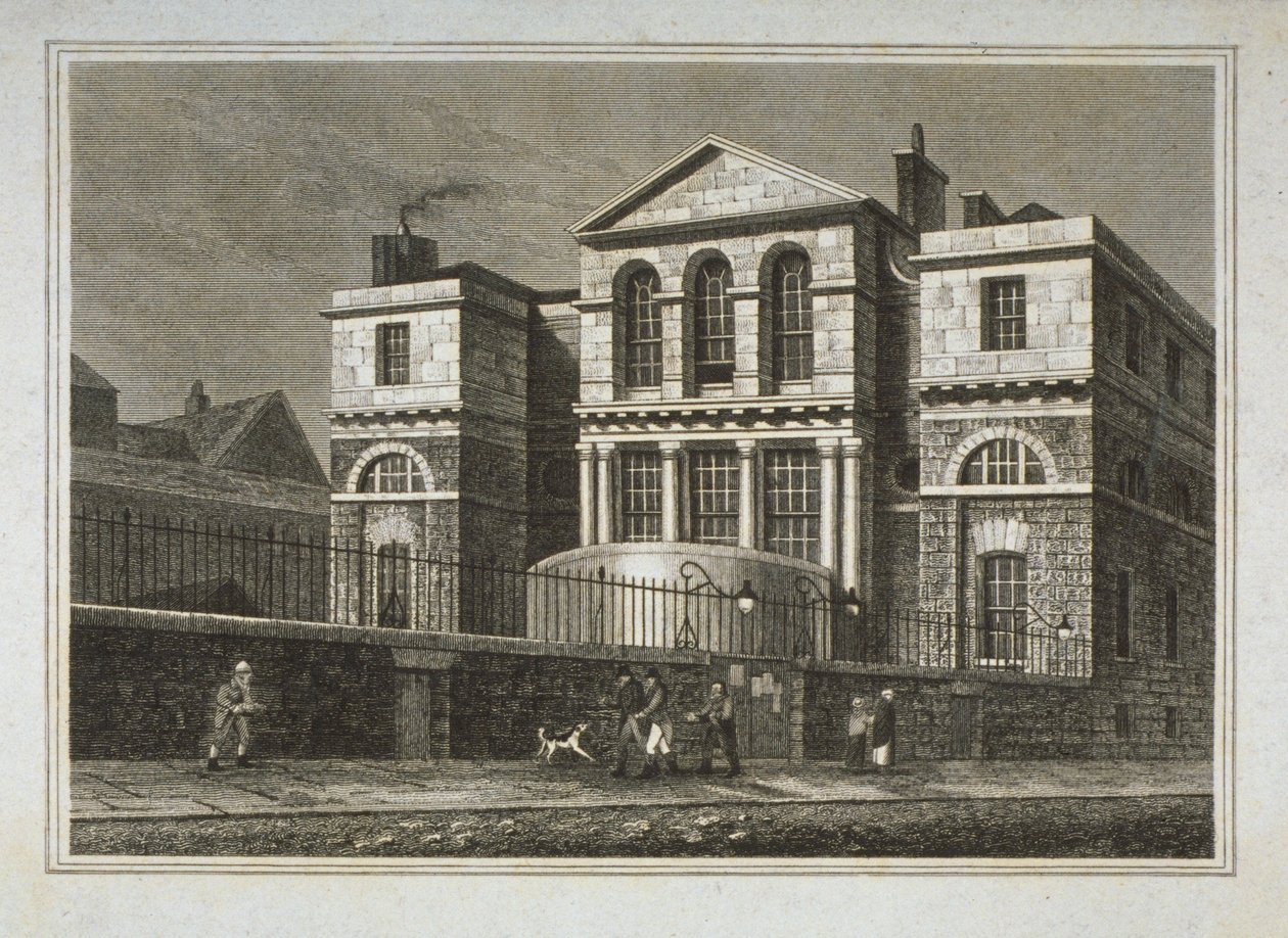 Vista da Casa das Sessões, Old Bailey, 1812 de George Shepherd