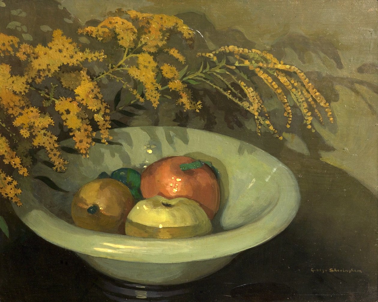 Fruta em uma tigela de jade de George Sheringham