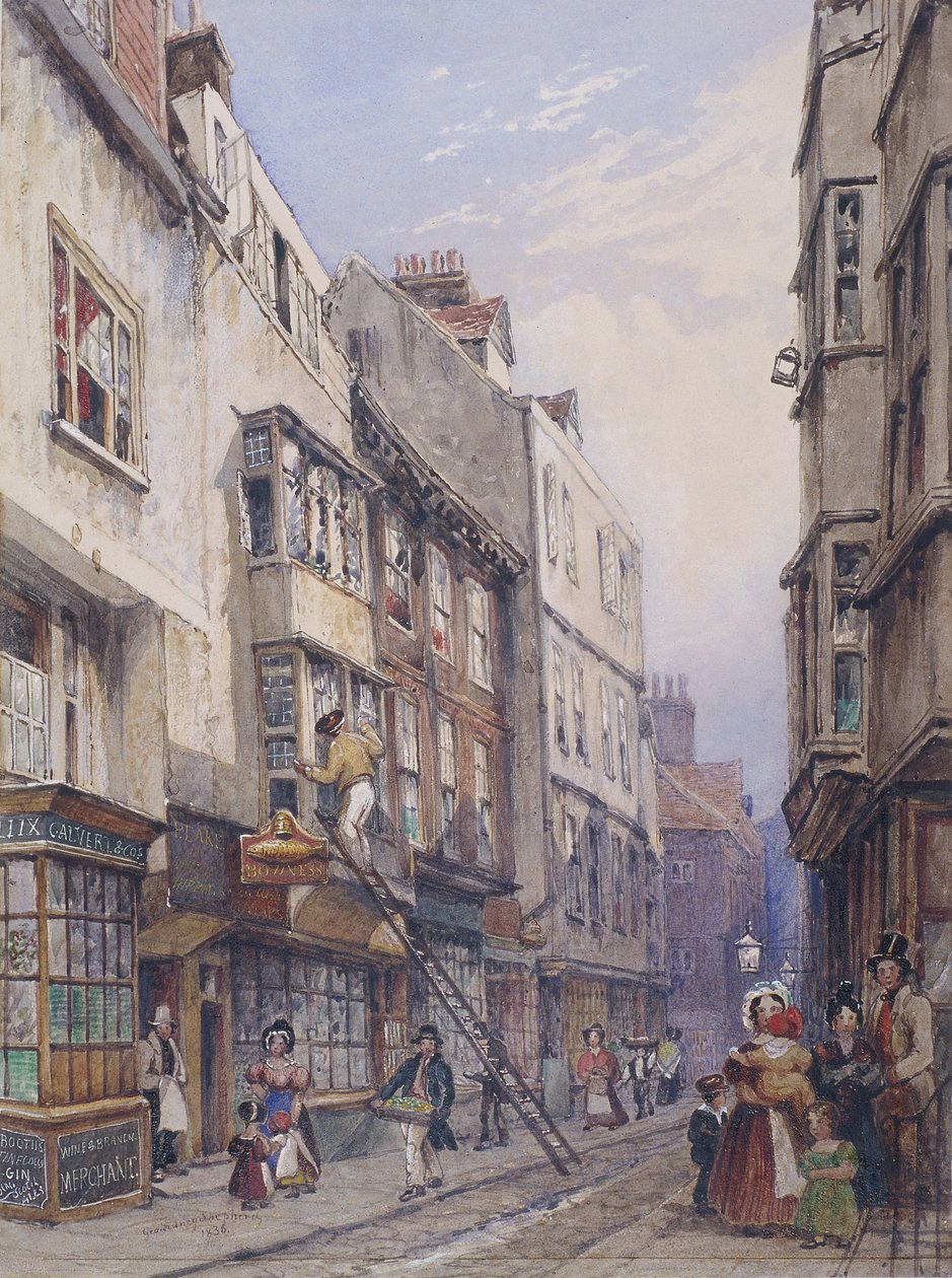 Bell Yard perto de Chancery Lane, Londres, 1835 de George Sidney Shepherd