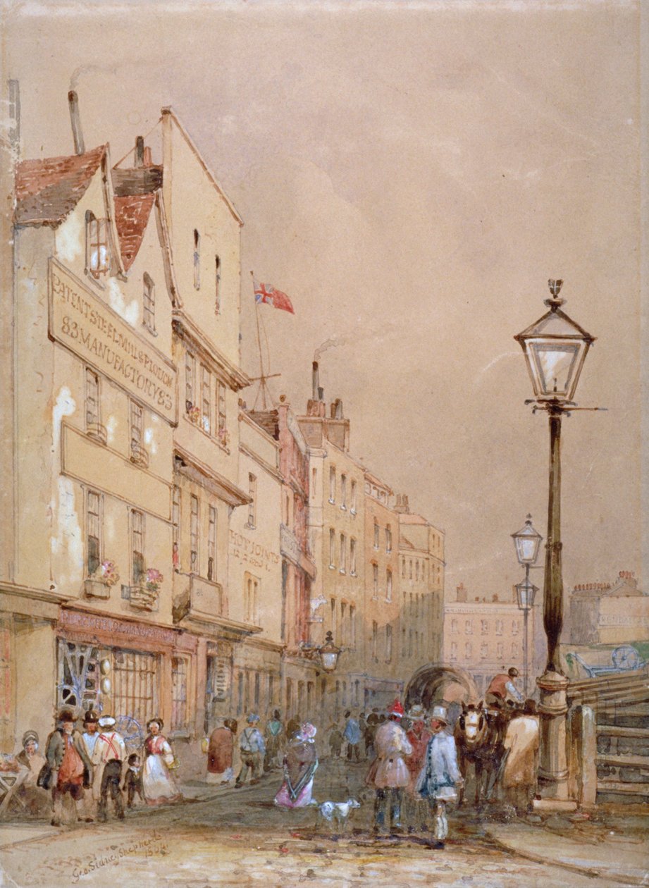 Vista do Smithfield Market, Cidade de Londres, 1844. de George Sidney Shepherd