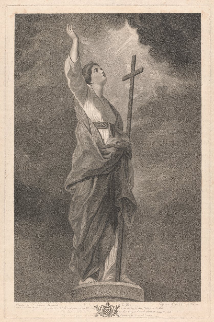 Janela Oeste da Capela, New College Oxford: As Virtudes - A Fé de George Siegmund Facius