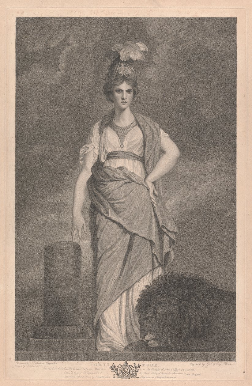 Janela Oeste da Capela, New College Oxford: As Virtudes - Fortitude de George Siegmund Facius