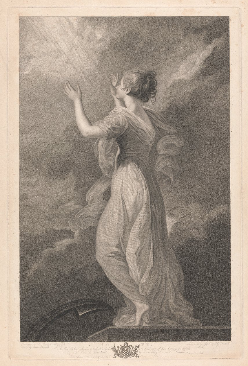 Janela Oeste da Capela, New College Oxford: As Virtudes - Esperança de George Siegmund Facius