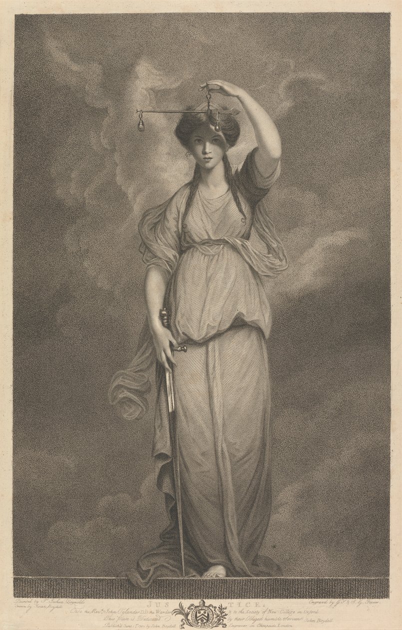 Janela Oeste da Capela, New College Oxford: As Virtudes - Justiça de George Siegmund Facius
