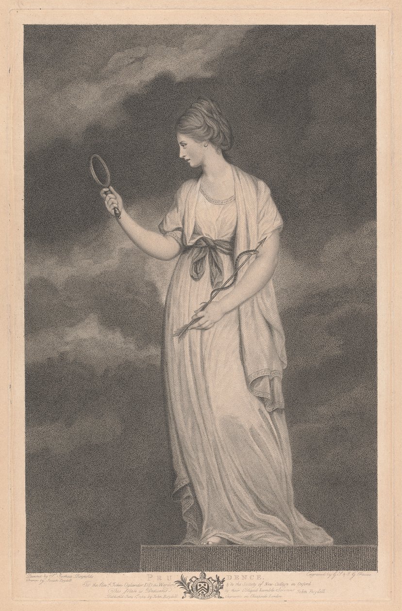 Janela Oeste da Capela, New College Oxford: As Virtudes - Prudência de George Siegmund Facius