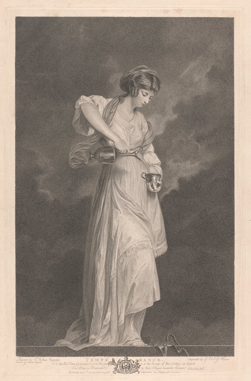 Janela Oeste da Capela, New College Oxford: As Virtudes - Temperança de George Siegmund Facius