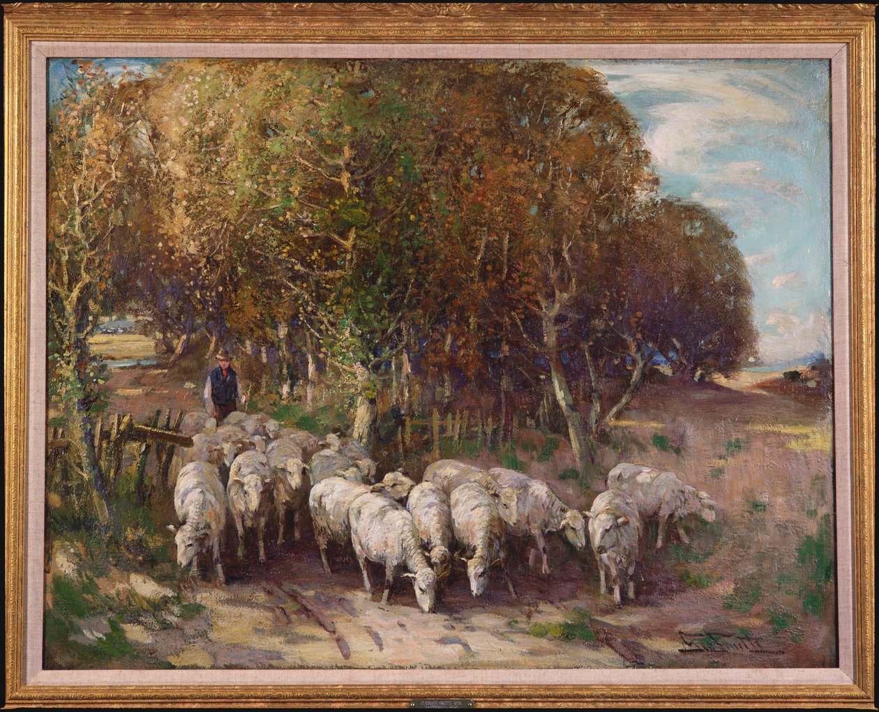 Dirigindo o rebanho (óleo sobre tela) de George Smith