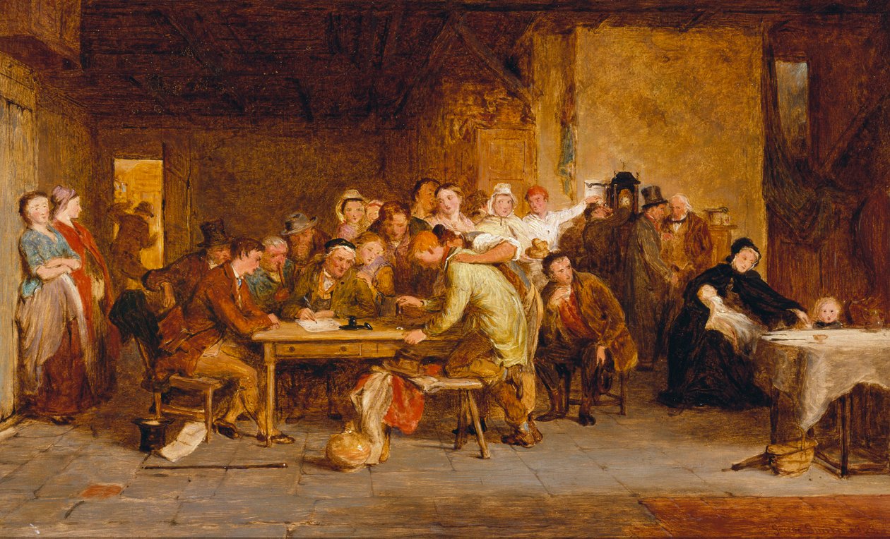 Esboço para "O sorteio", 1868 de George Smith