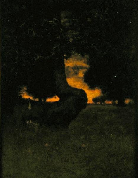 Sundown, c.1889 (óleo a bordo) de George Snr. Inness