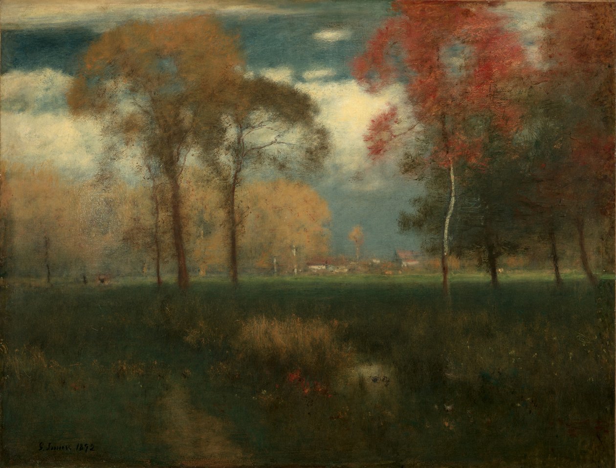 Dia ensolarado de outono, 1892 de George Snr. Inness