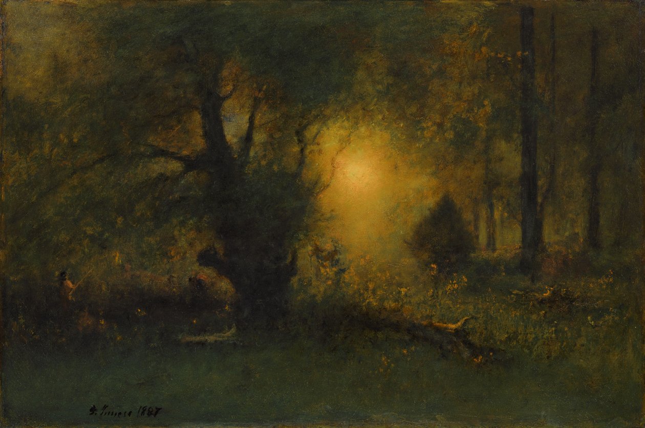 Nascer do sol na floresta, 1887 de George Snr. Inness
