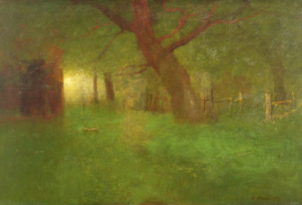 Pôr do sol em Old Orchard de George Snr. Inness