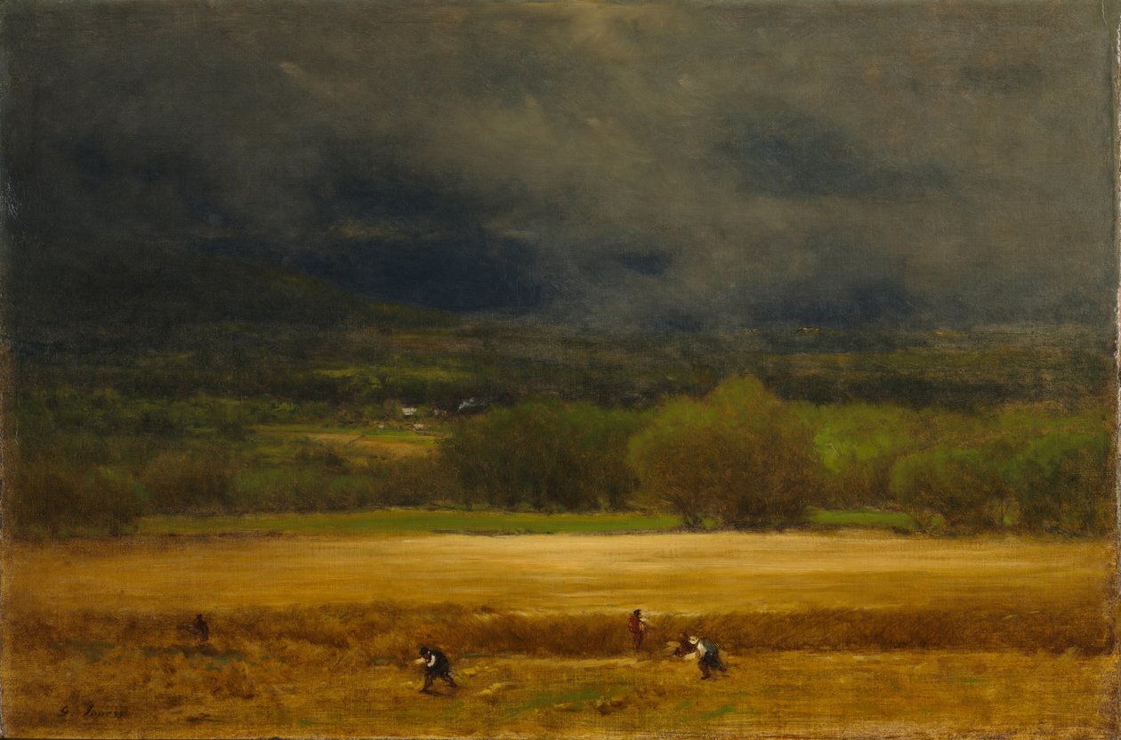 O Campo de Trigo, c. 1875-77 (óleo sobre tela) de George Snr. Inness