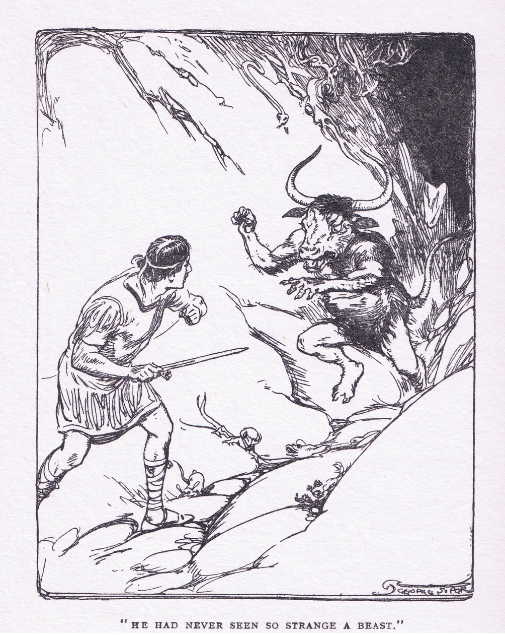 Ele nunca tinha visto uma besta tão estranha, de The Heroes publicado por George Allen e Unwin 1929 de George Soper