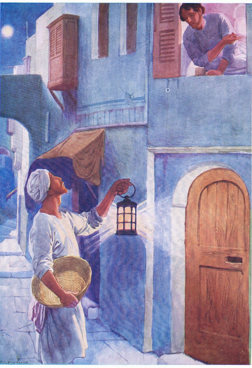 O vizinho hostil, de O Livro de Gravuras da Bíblia publicado por Thomas Nelson, c.1950 de George Soper