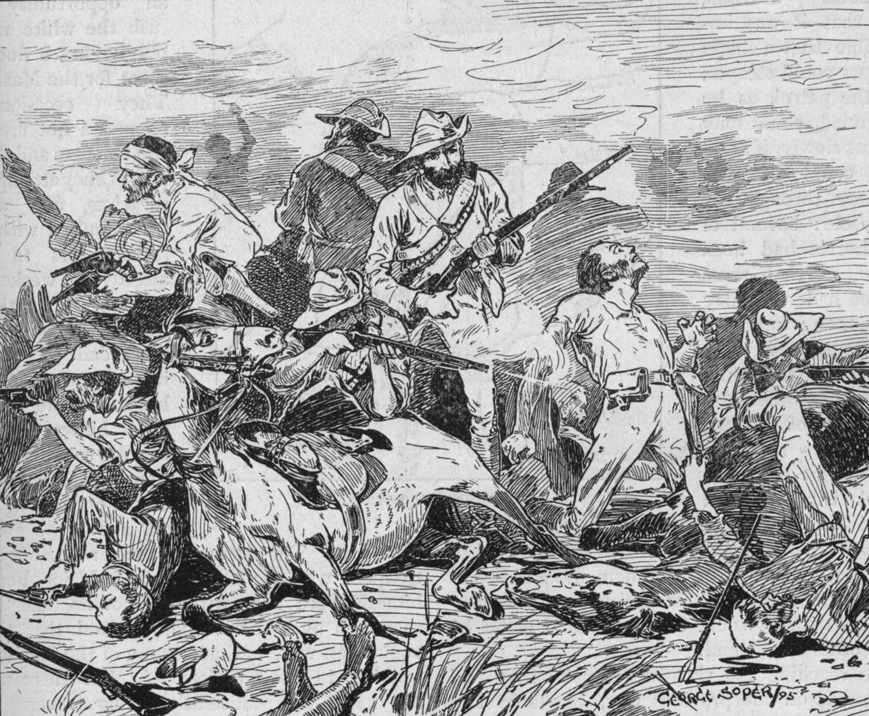Eles lutaram sombriamente, 1895, 1902 de George Soper