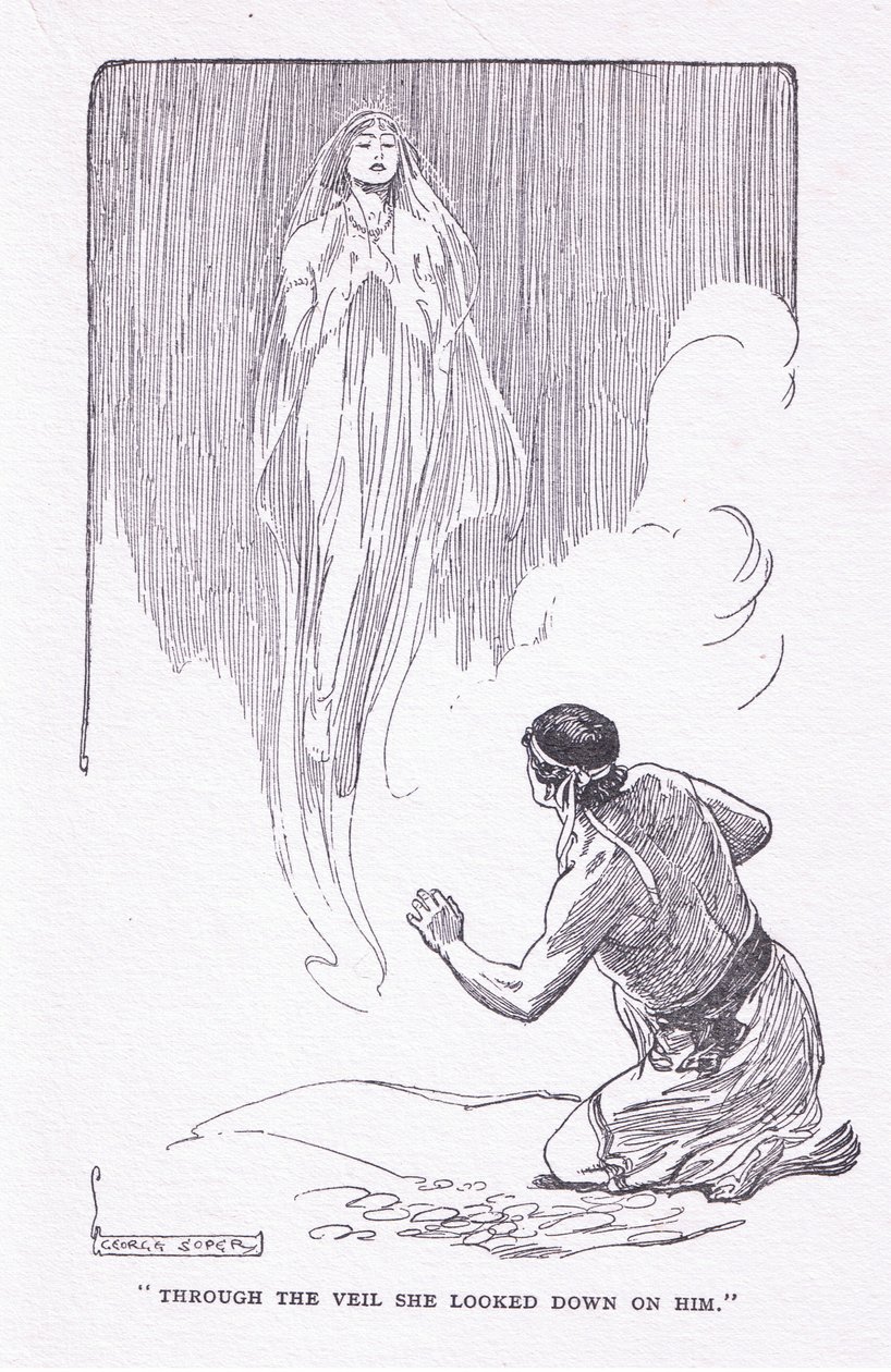 Através do véu ela olhou para ele, de The Heroes publicado por George Allen e Unwin 1929 de George Soper