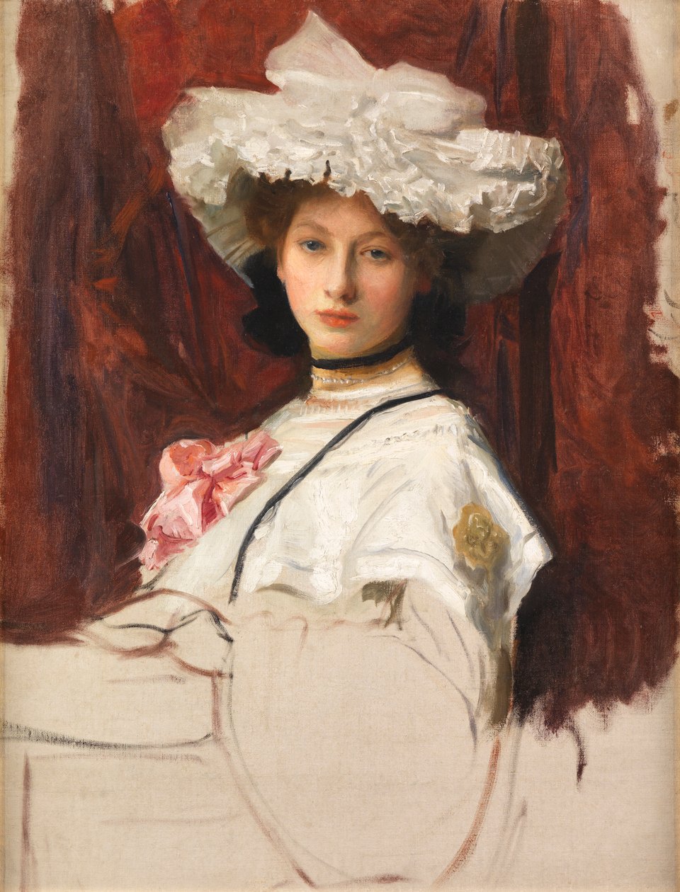 Esboço de retrato (óleo sobre tela) de George Spencer Watson