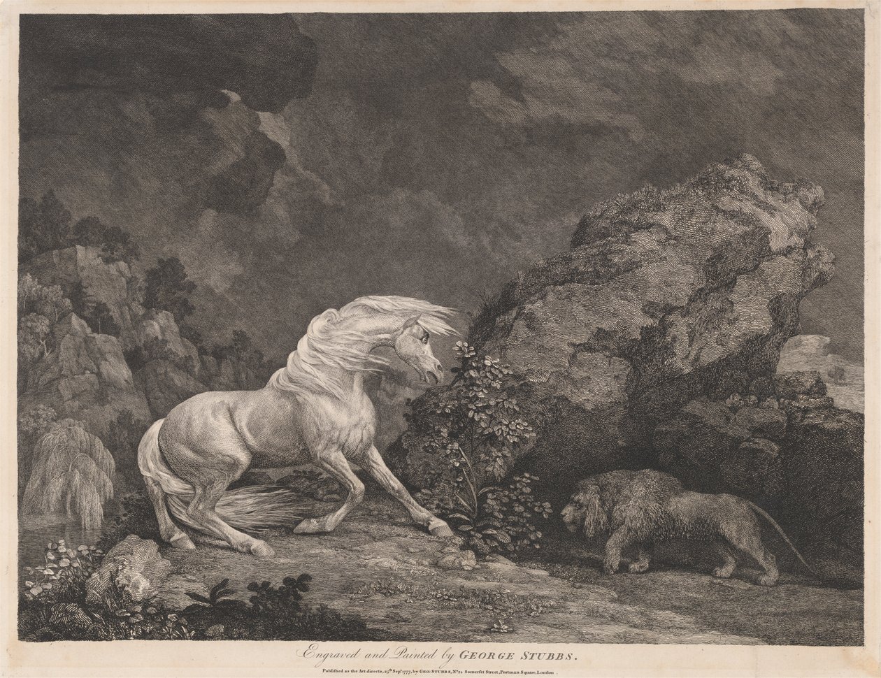 Um cavalo com direitos de um Leão de George Stubbs