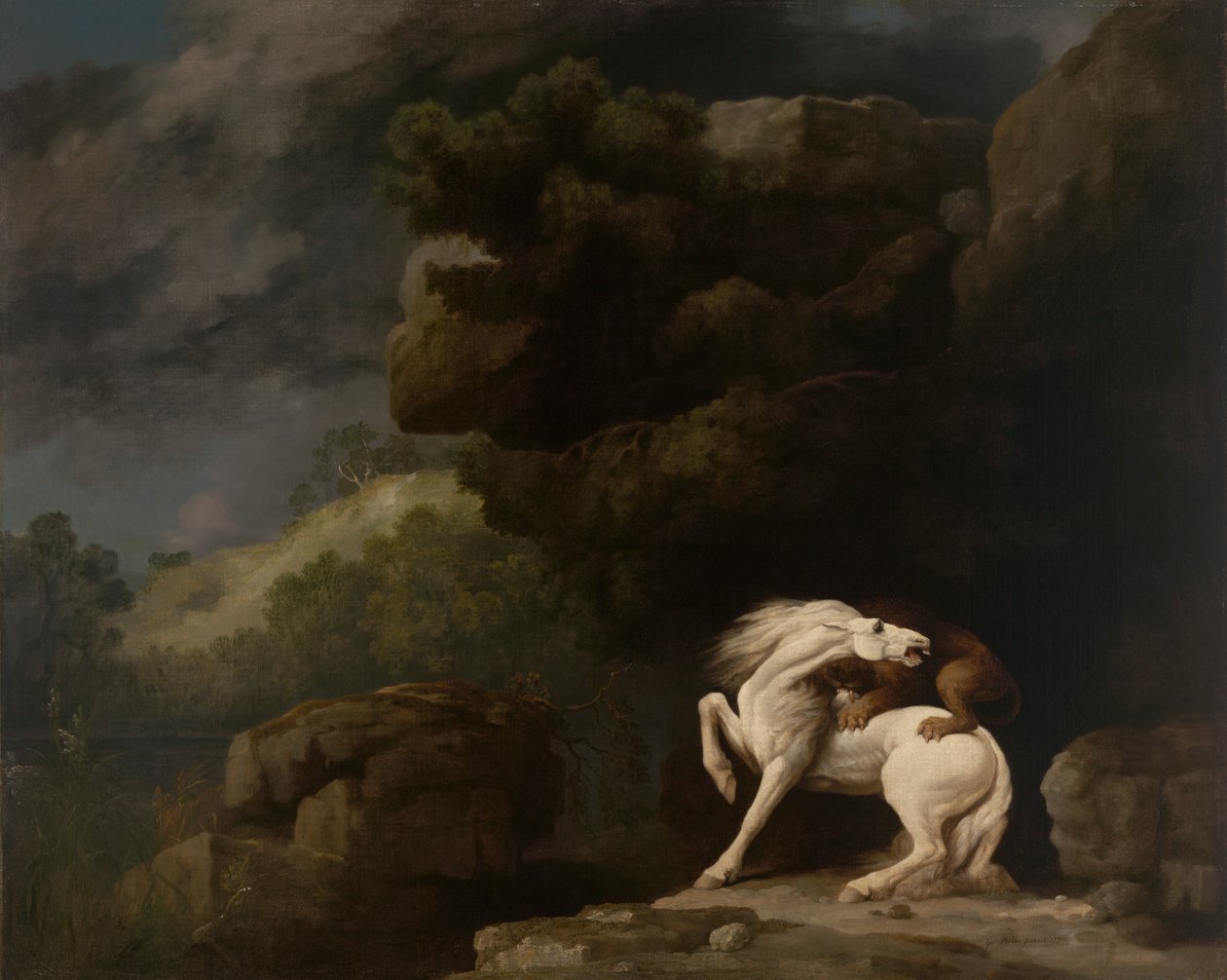 Um Leão a atacar um cavalo de George Stubbs