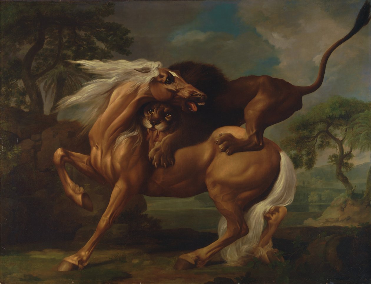 Um leão a atacar um cavalo de George Stubbs