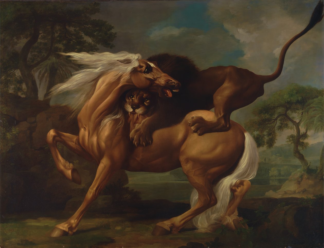 Um leão atacando um cavalo, 1762. de George Stubbs