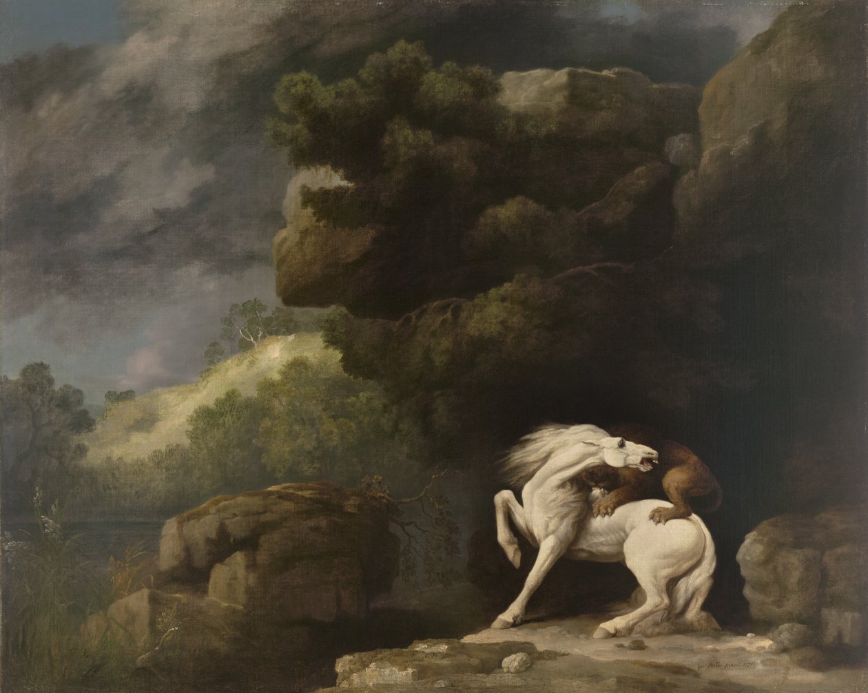 Um Leão Atacando um Cavalo, 1770 de George Stubbs