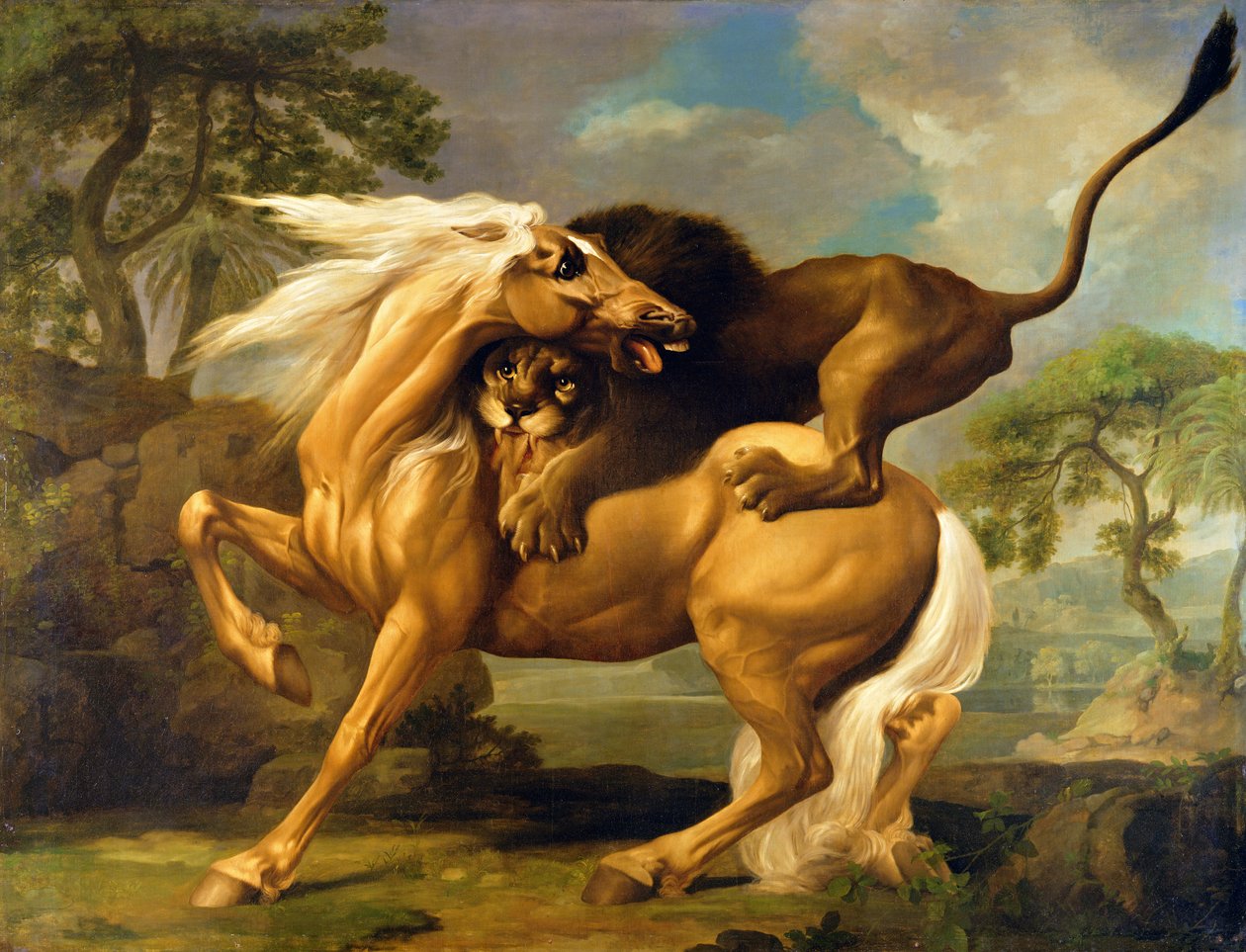 Um Leão Atacando um Cavalo, c.1762 de George Stubbs