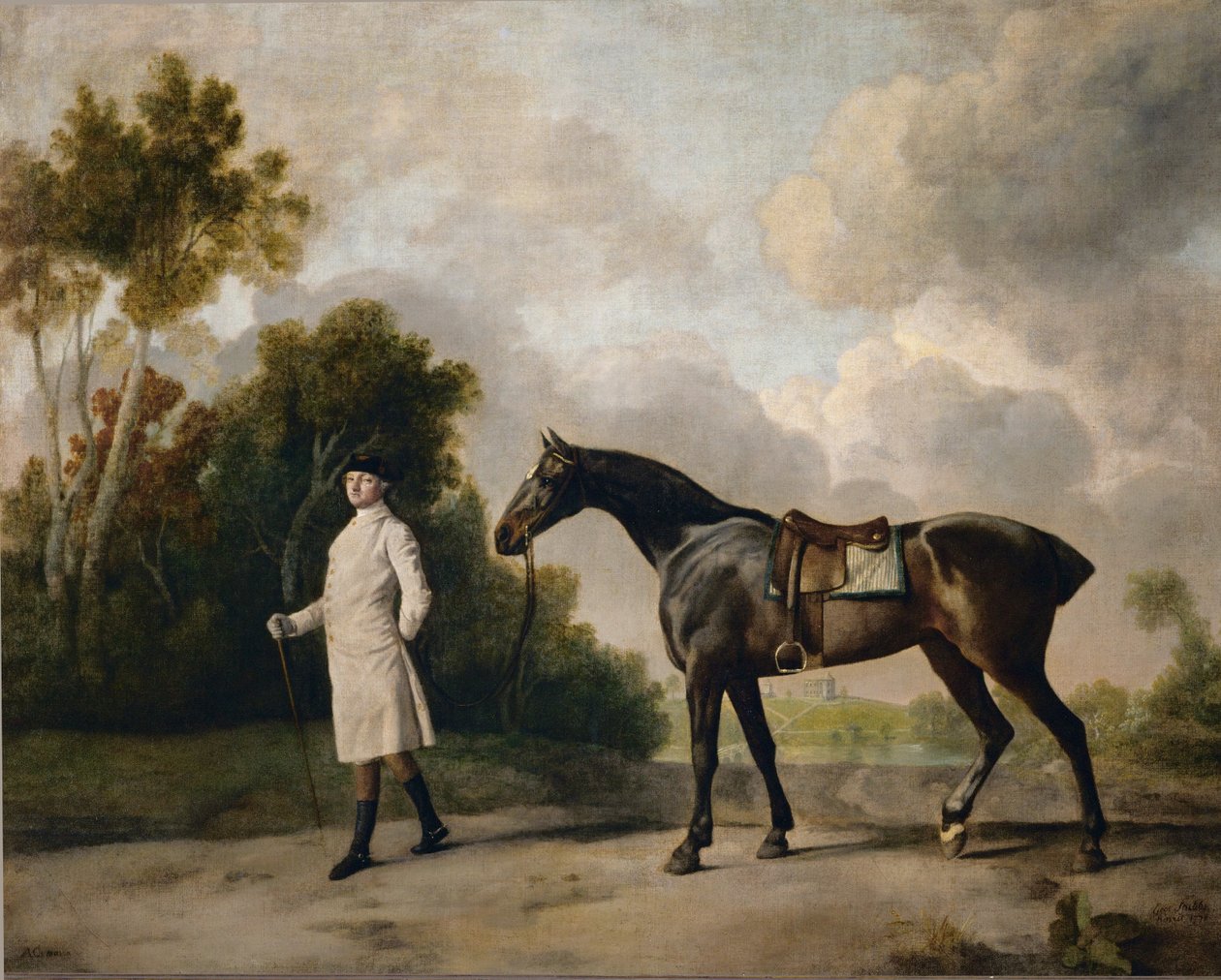 Assheton, primeiro Visconde de Curzon, e a sua égua Maria ... de George Stubbs