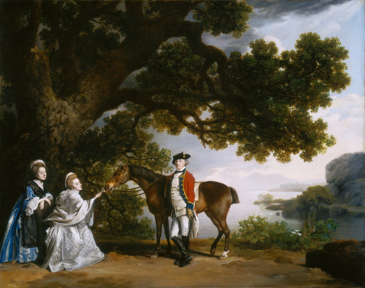 Capitão Samuel Sharpe Pocklington com sua esposa, Pleasance e possivelmente sua irmã, Frances de George Stubbs