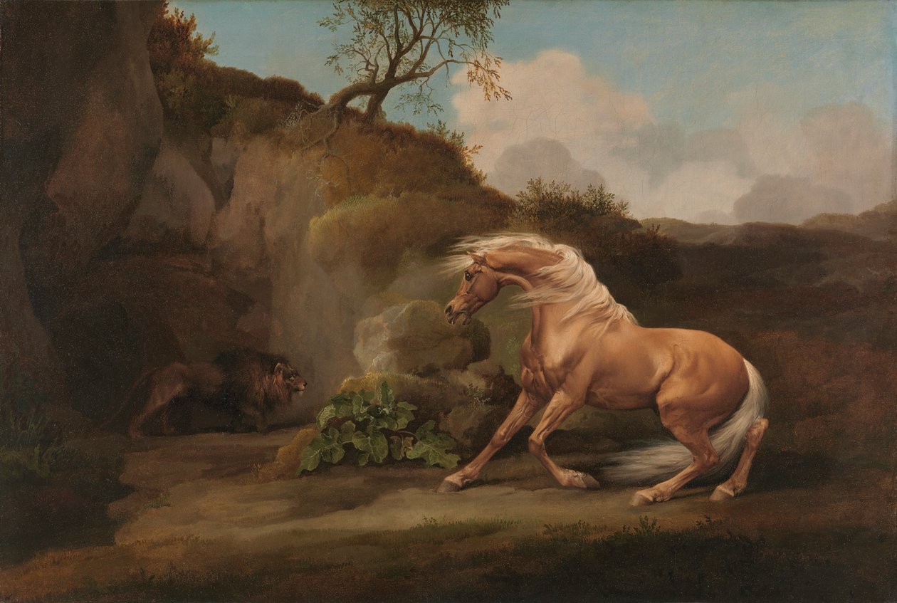 Cavalo Assustado por um Leão de George Stubbs
