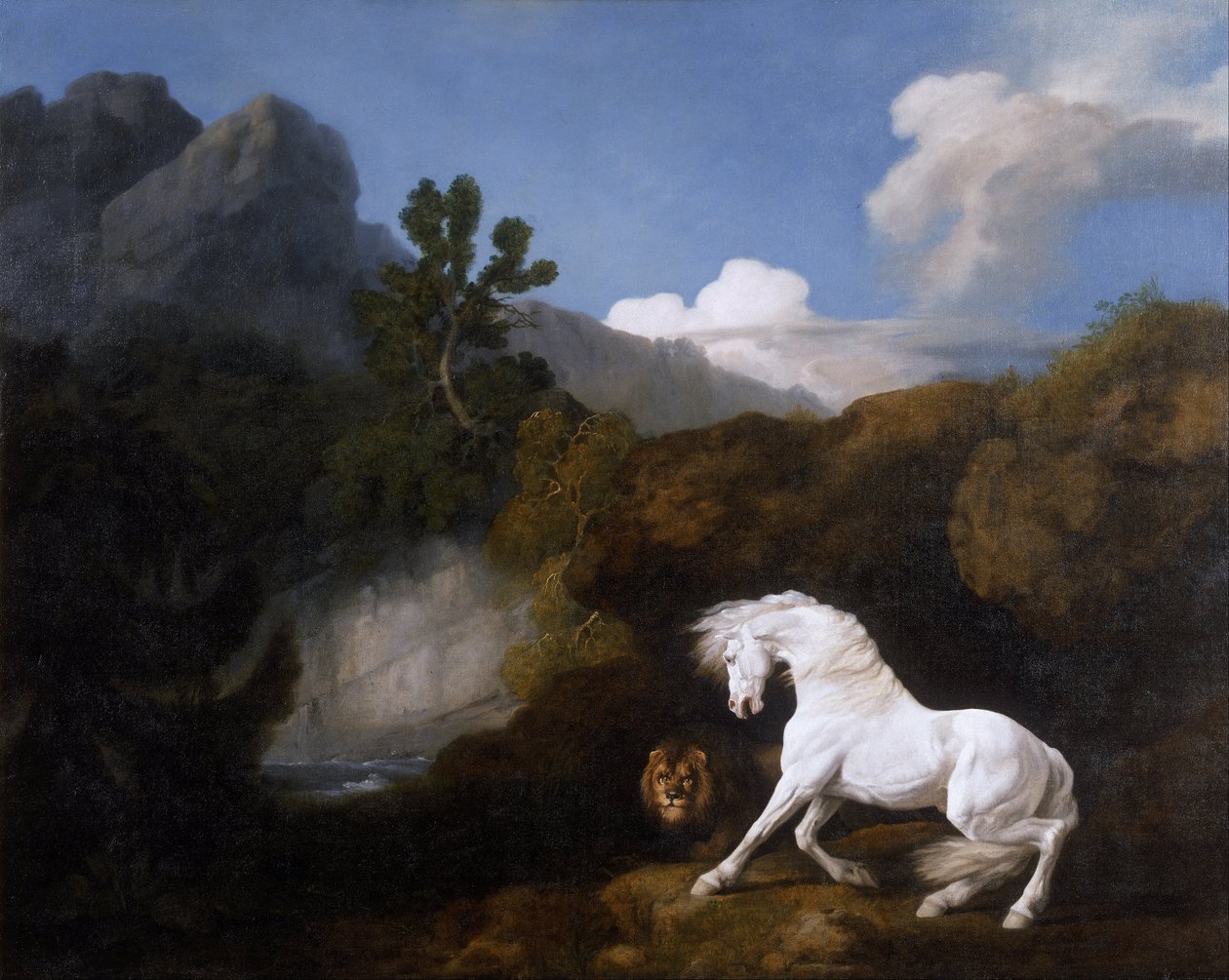 Cavalo assustado por um leão de George Stubbs
