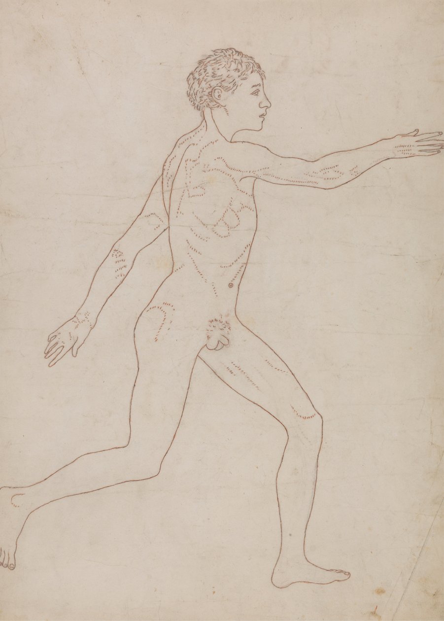 Figura Humana, Vista Lateral (Esboço de Estudo no Verso da Tabela VIII) de George Stubbs