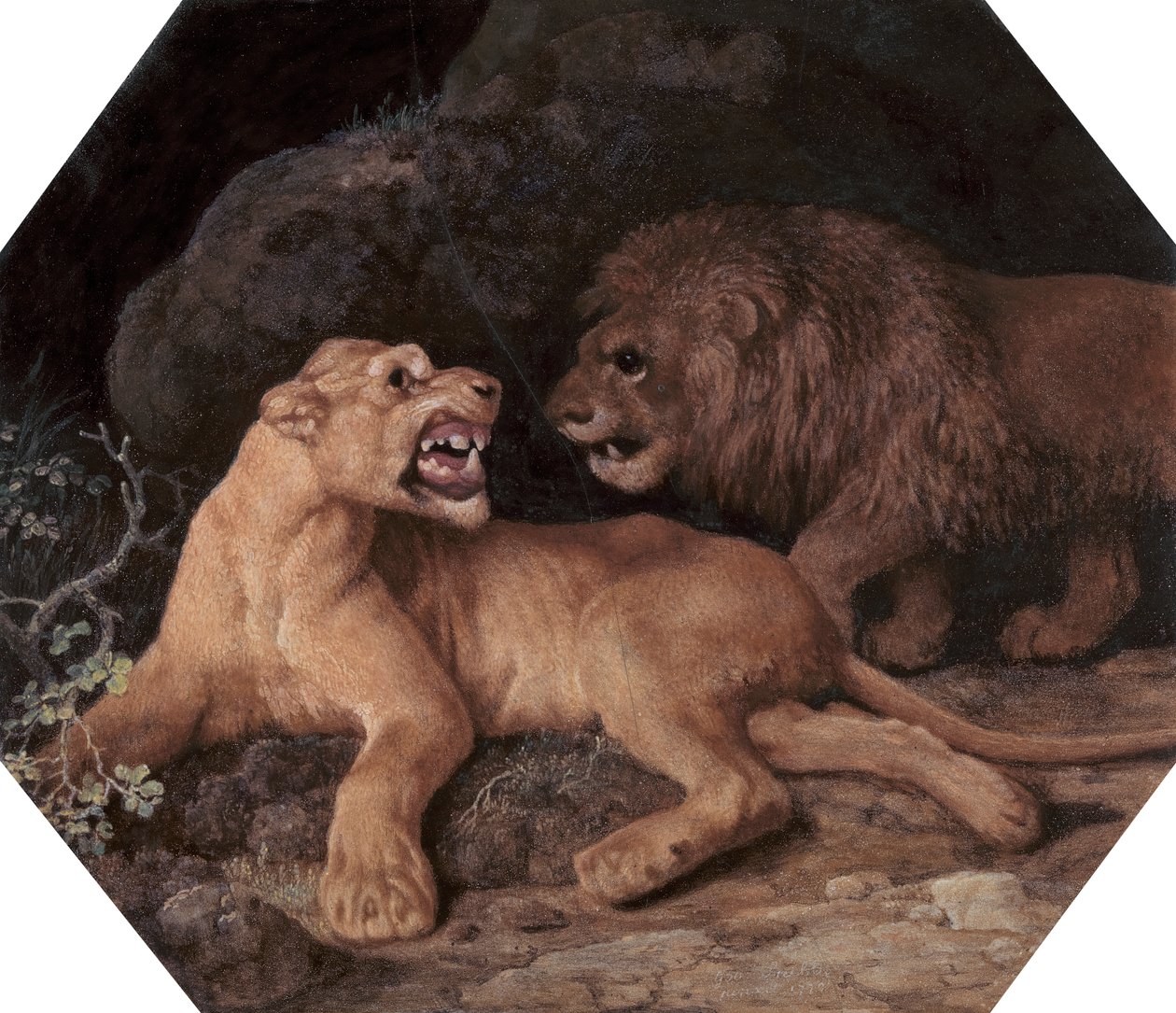 Leão e Lioness de George Stubbs