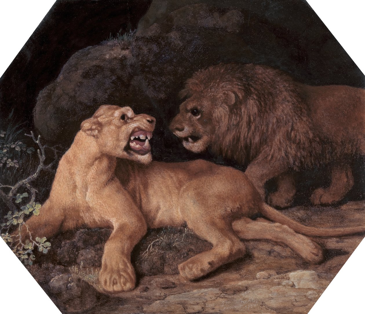 Leão e Leoa, 1770. de George Stubbs