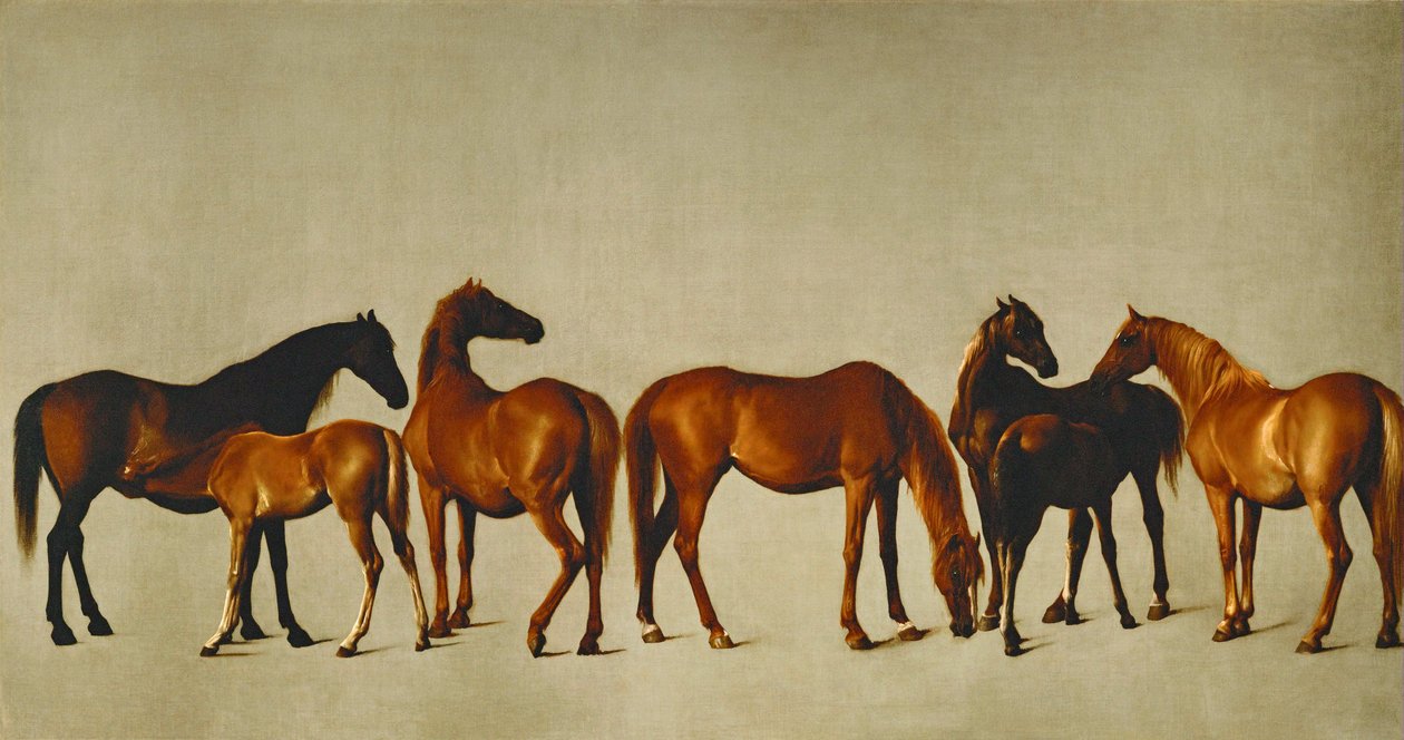 Éguas e potros (óleo sobre tela) de George Stubbs
