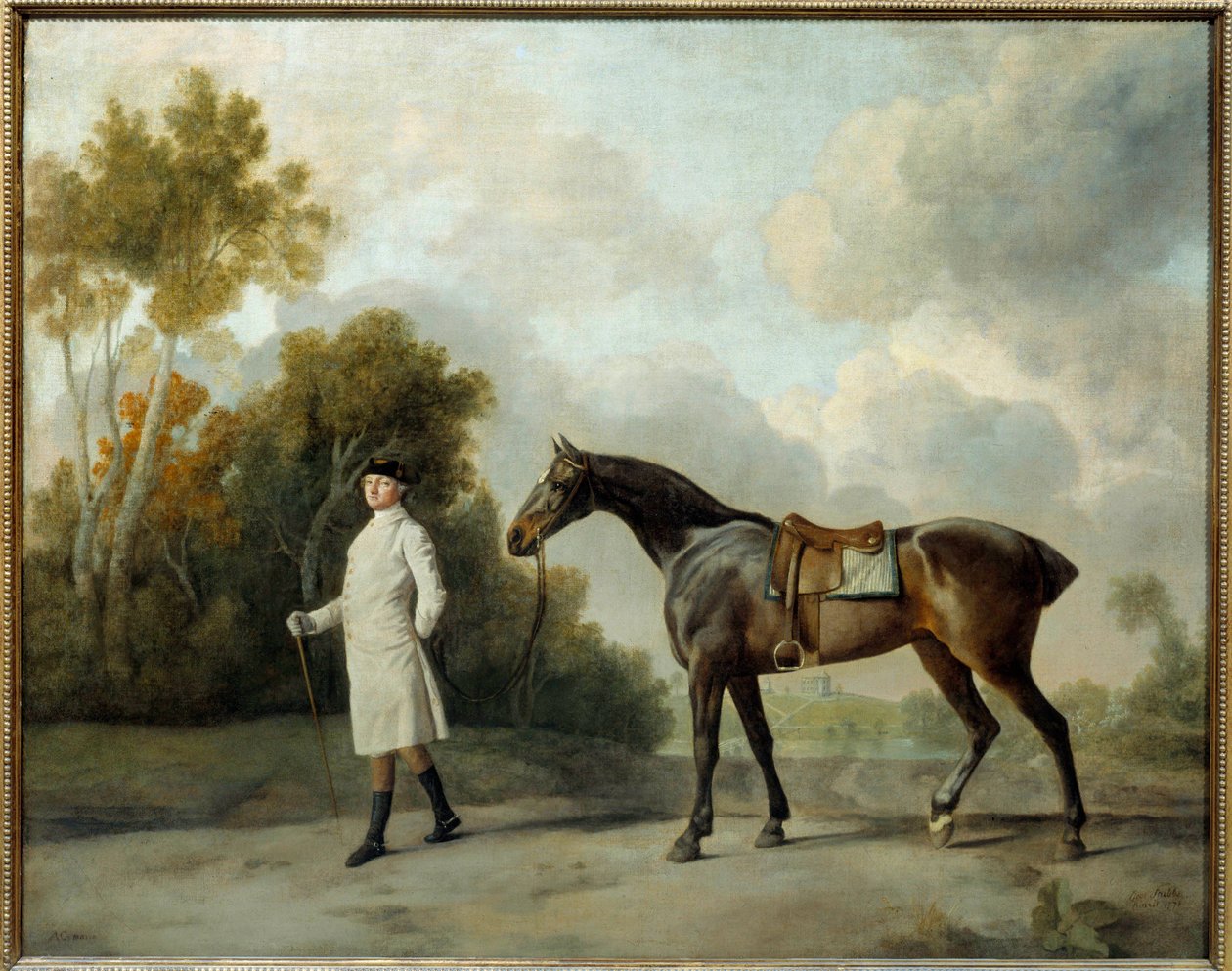 Retrato de Assheton, Primeiro Visconde Curzon e Sua Égua Maria Pintura de George Stubbs (1724-1806) Sol. 1x1,28 m de George Stubbs