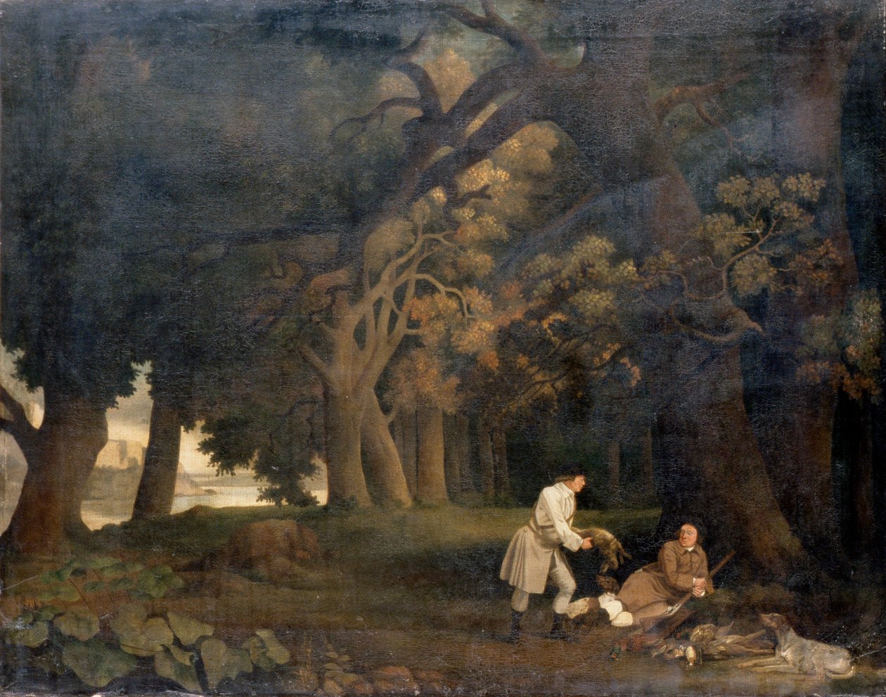 Cena de floresta de tiro (óleo sobre tela) de George Stubbs