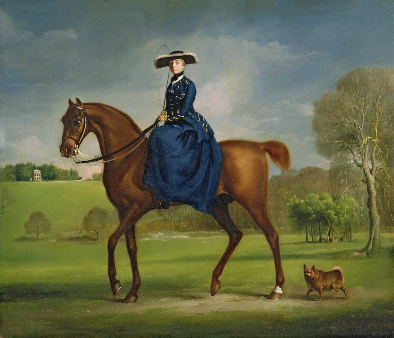 A condessa de Coningsby no traje da Charlton Hunt, c.1760 de George Stubbs