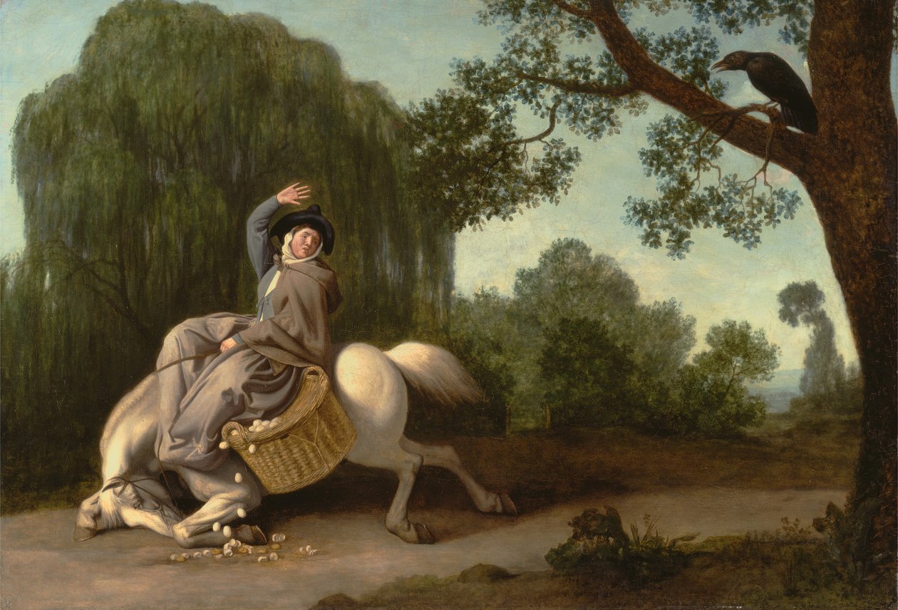 A esposa do fazendeiro e o corvo, 1786. de George Stubbs