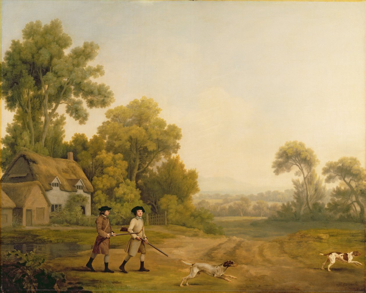 Two Gentlemen Going a Shooting (óleo sobre tela) de George Stubbs