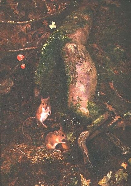 Ratos de campo ao pé de uma árvore, 1876 de George Thomas Rope