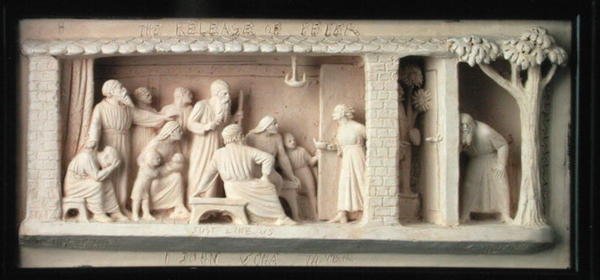 The Release of Peter, fabricado por Doulton & Co., c.1872-82 (terracotta) de George Tinworth