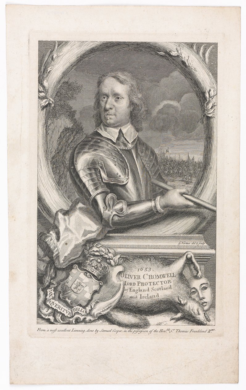  1653 Oliver Cromwell Senhor Protetor da Inglaterra, Escócia e Irlanda de George Vertue
