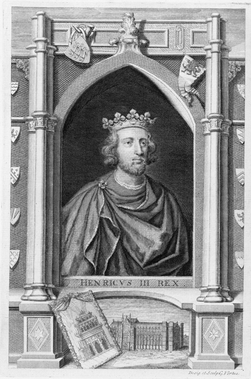 Henrique III (1207-72) Rei da Inglaterra de 1216, gravado pelo artista (gravura) de George Vertue