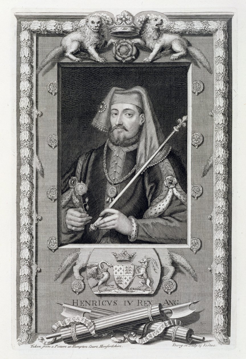 Henrique IV (1367-1413) Rei da Inglaterra desde 1399, após uma pintura em Hampton Court, gravada pelo artista de George Vertue
