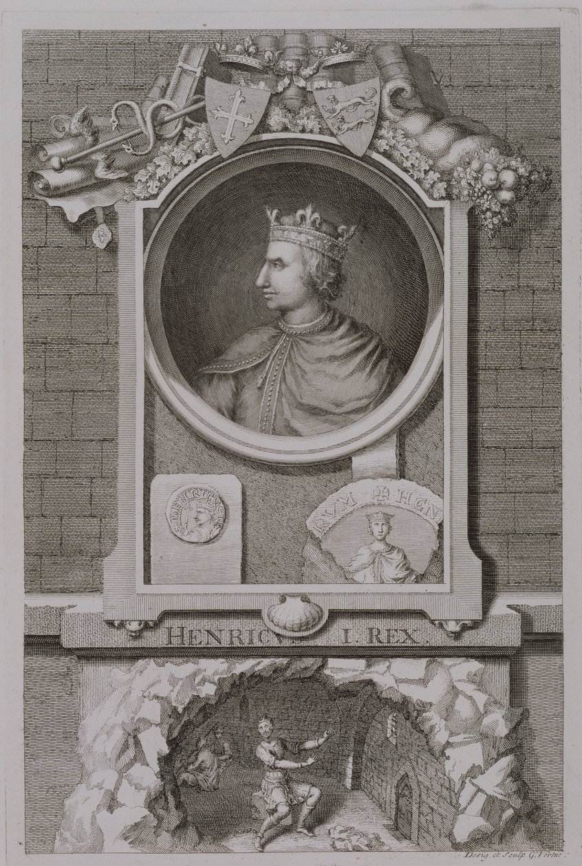 Henry I (1068-1135) Rei da Inglaterra de 1100, gravado pelo artista de George Vertue