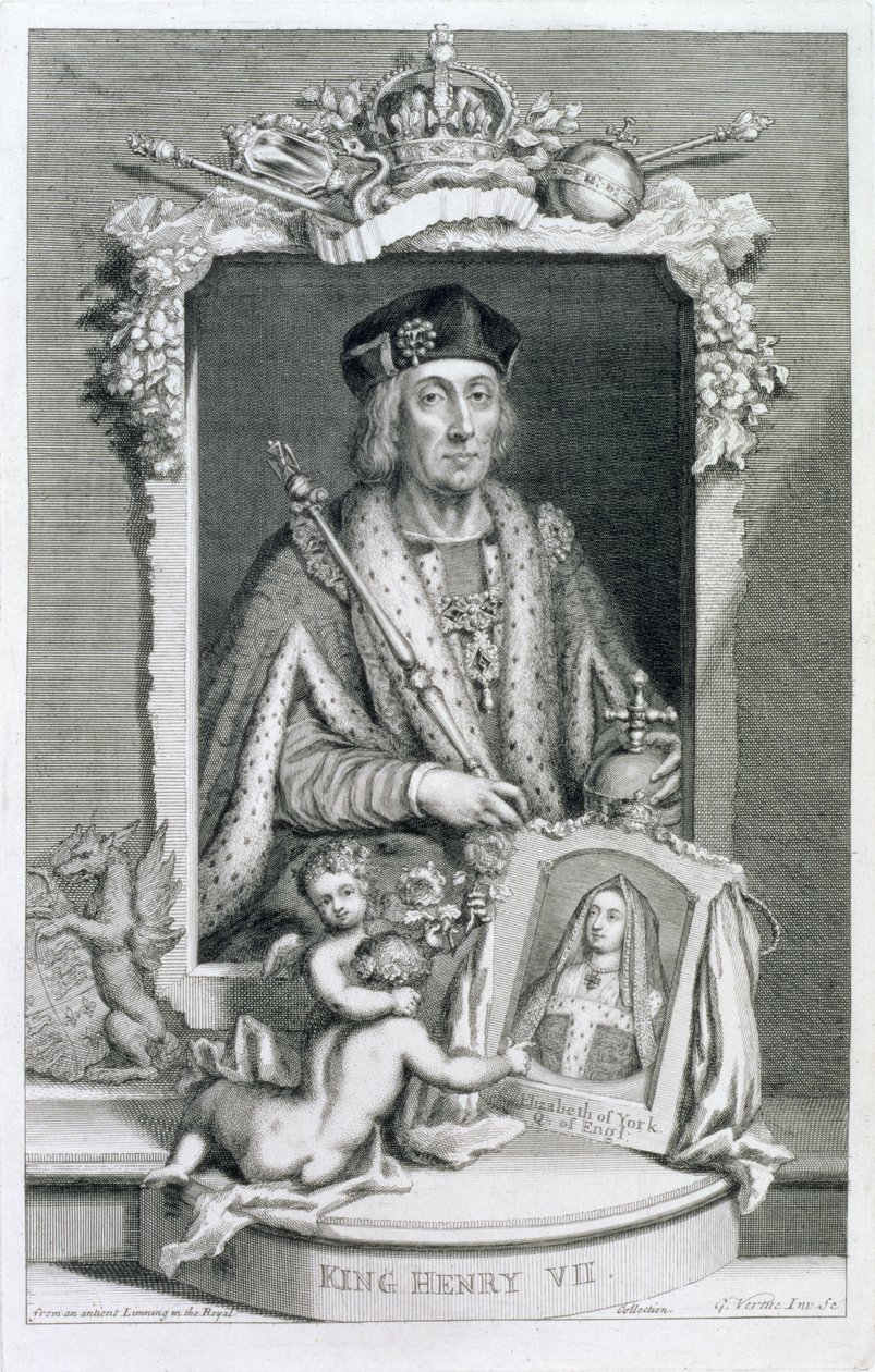 Henrique VII (1457-1509) Rei da Inglaterra de 1485, depois de um retrato da Coleção Real, gravado pelo artista de George Vertue