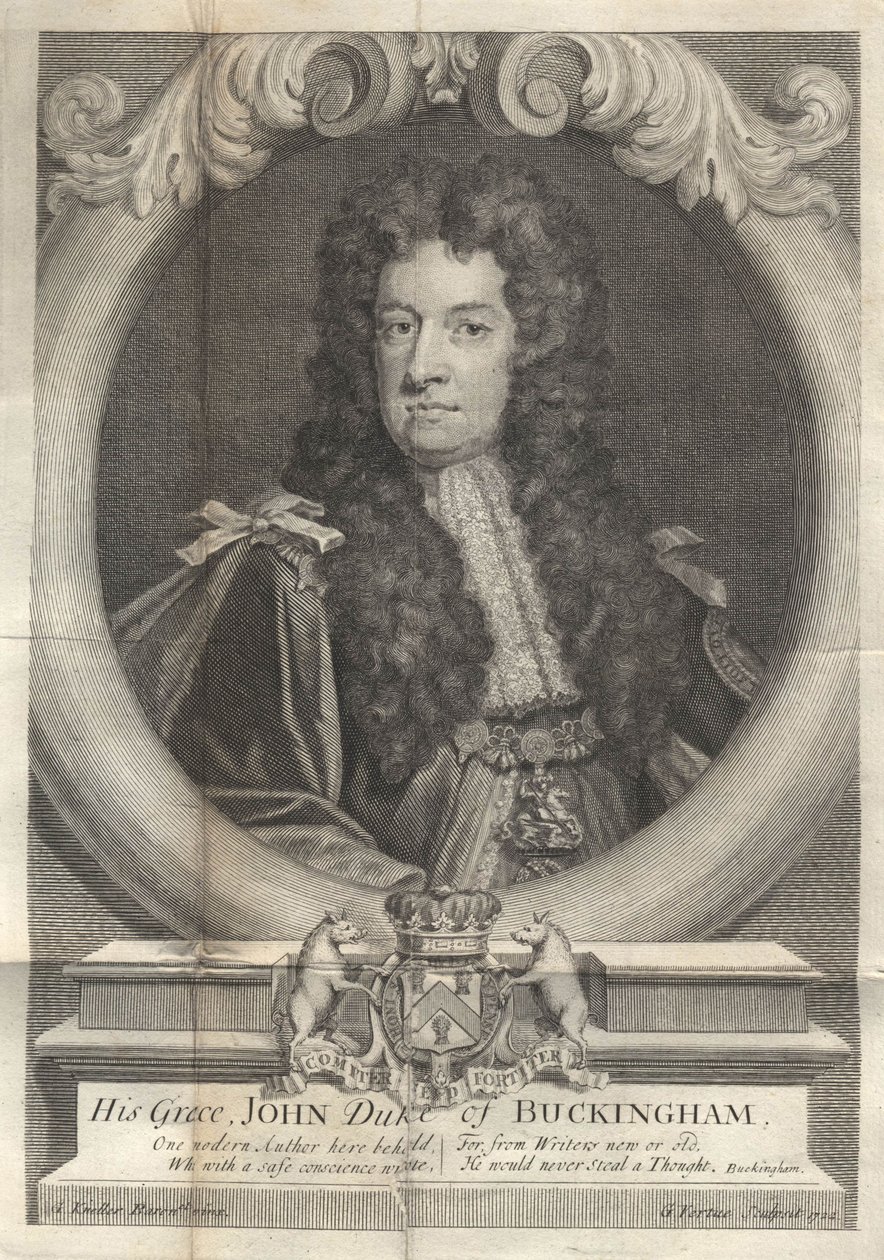 John Sheffield, primeiro duque de Buckingham e Norman por 1648-1721, 1722 de George Vertue