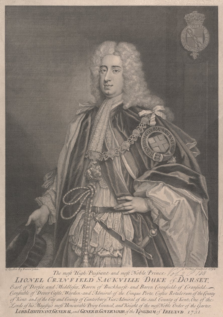 Lionel Cranfield Sackville, 1º Duque de Dorset de George Vertue